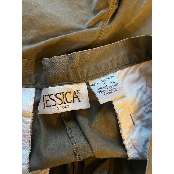 VTG 80s/90s Jessica Sport Olive Green Pleated Walking Shorts 100% Cotton Bermuda - Picture 5 of 6